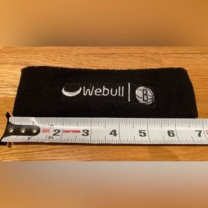 NWT Brooklyn Nets /Webull promo headband in black & white